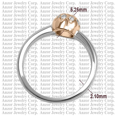 Russian Style Diamond Ring in 14k Gold  585
