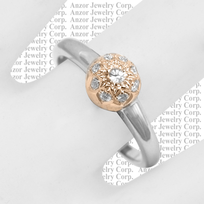 Russian Style Diamond Ring in 14k Gold  585