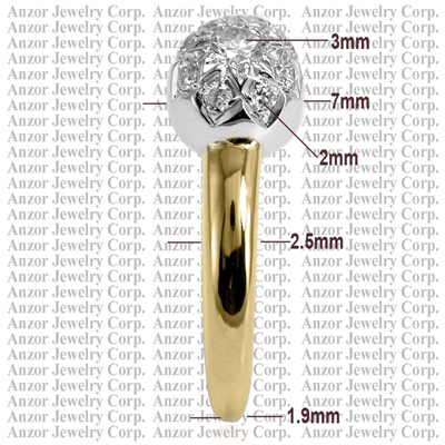Russian Style Diamond Ring in 14k gold
