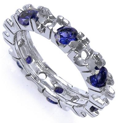 Platinum Blue Ceylon Sapphire Wedding band Setting