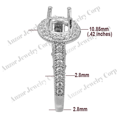 Pave Diamond Setting ring in Platinum 950