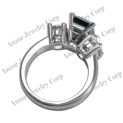 Ceylon Sapphire 1.0ct Diamond Ring in Platinum 950