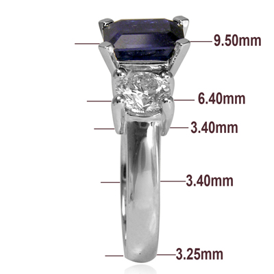 Ceylon Sapphire 1.0ct Diamond Ring in Platinum 950