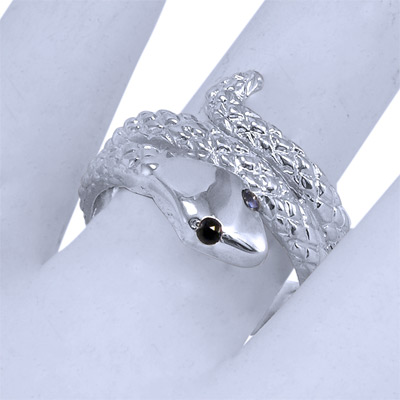 18k Twisted Serpent Sapphire Men's or Women's Ring