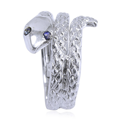 18k Twisted Serpent Sapphire Men's or Women's Ring