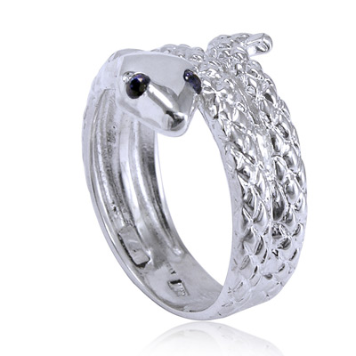 18k Twisted Serpent Sapphire Men's or Women's Ring