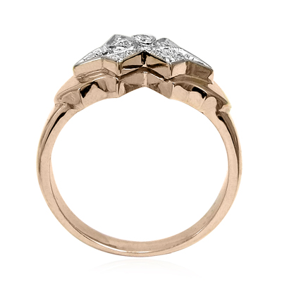 14K Rose & White Gold Diamond Ring ANZOR Jewelry