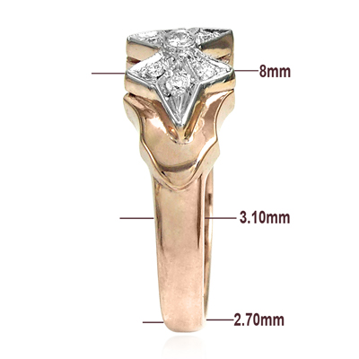 14K Rose & White Gold Diamond Ring ANZOR Jewelry