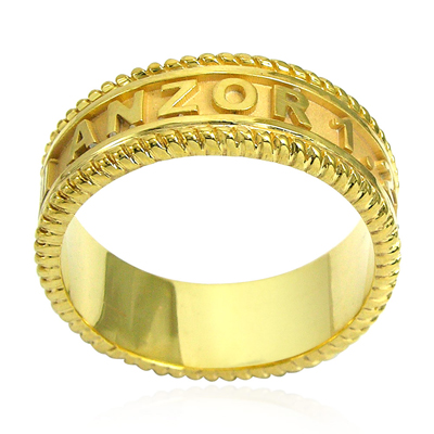 Men's 14k Gold Roman Design Numeros Ring