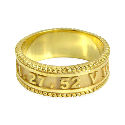 Men's 14k Gold Roman Design Numeros Ring