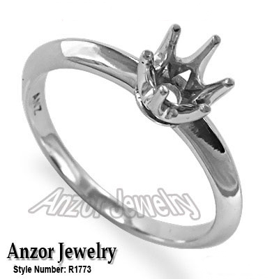 Platinum Knife Edge Engagement Setting Ring