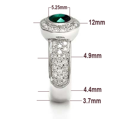 14k Gold Emerald and Diamond Engagement Ring