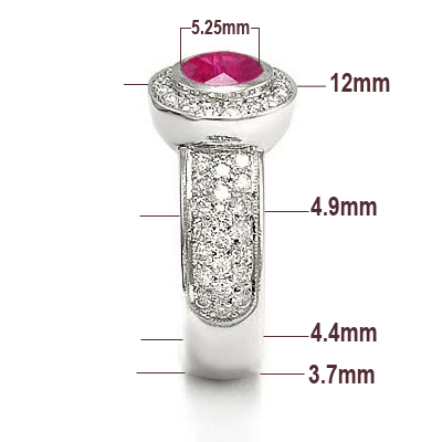 14k Gold Ruby and Diamond Engagement Ring
