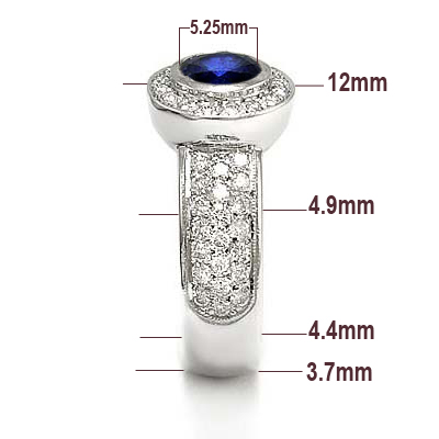 14k Gold Sapphire and Diamond Engagement Ring