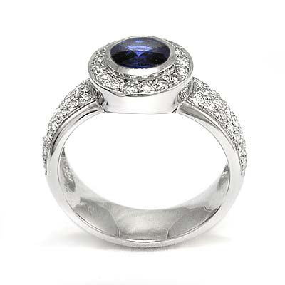 14k Gold Sapphire and Diamond Engagement Ring