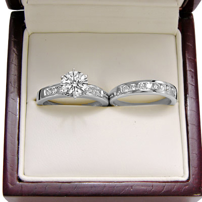 Platinum Diamond Engagement Bridal Set