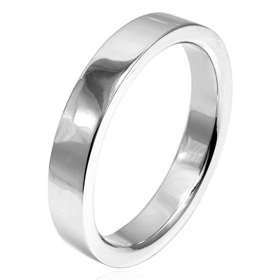 Men's 14k White Gold Plain Wedding Band