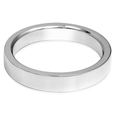 Men's 14k White Gold Plain Wedding Band