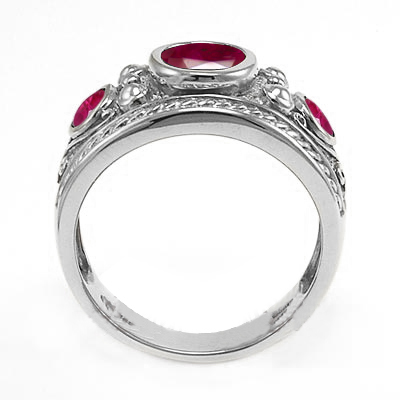 Etruscan Byzantine Style Men's Ruby Ring 14k