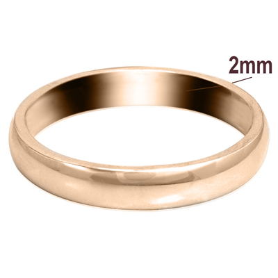 Men's 14k Rose Gold Plain Wedding Band
