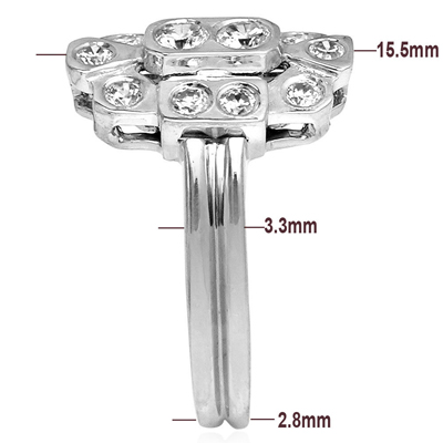 14k White Gold Diamond Ring Russian Jewelry