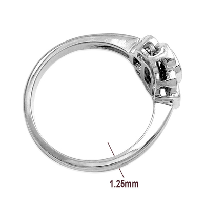 14k White Gold Diamond Ring Russian Jewelry