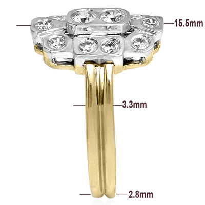 14k Gold Russian Style Diamond Ring