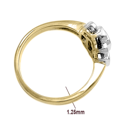 14k Gold Russian Style Diamond Ring