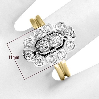 14k Gold Russian Style Diamond Ring