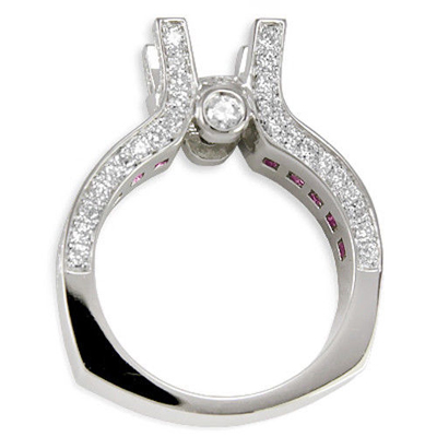 14k Diamond Sapphire Engagement Setting Mount Ring