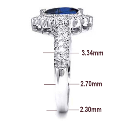 14k White Gold Diamond Sapphire Ring