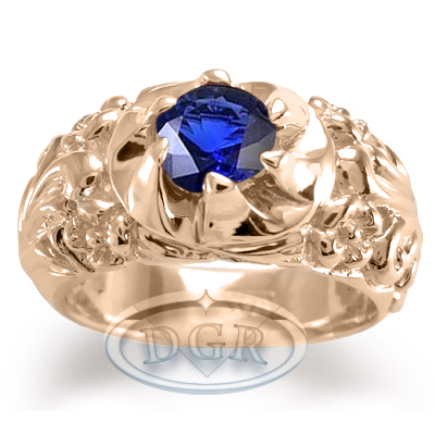 Men's 18k Pink Gold Sapphire Ring