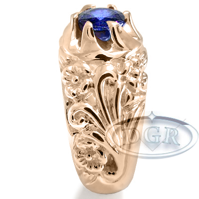Men's 18k Pink Gold Sapphire Ring