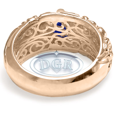 Men's 18k Pink Gold Sapphire Ring