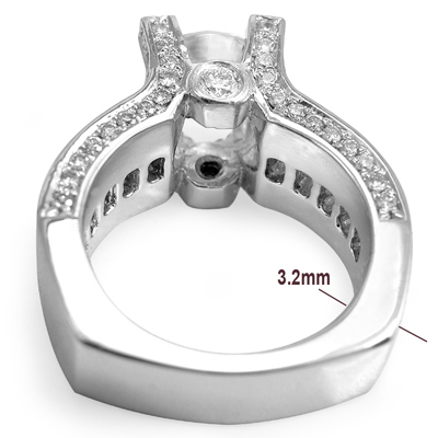 18k White Gold Diamond & Sapphire Engagement Ring