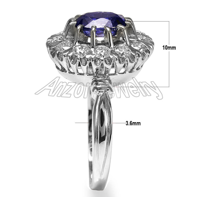 Russian Style Sapphire Diamond Ring 14K 585