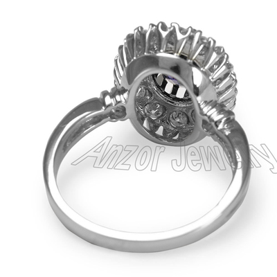 Russian Style Sapphire Diamond Ring 14K 585