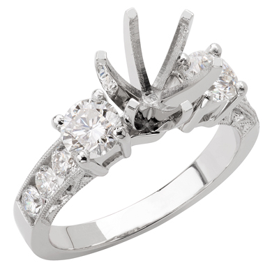 18k White Gold Diamond Ring Setting