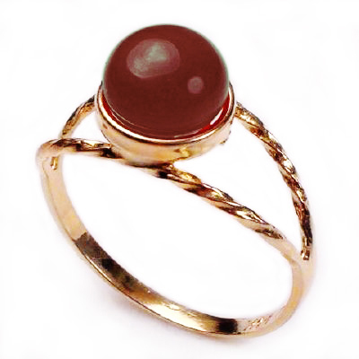 14k Gold Carnelian Ring