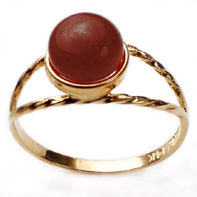 14k Gold Carnelian Ring