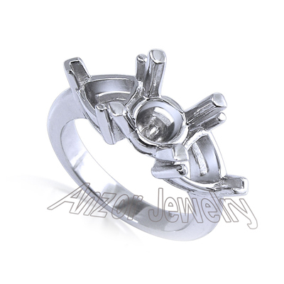 Platinum Three stone Ring Setting
