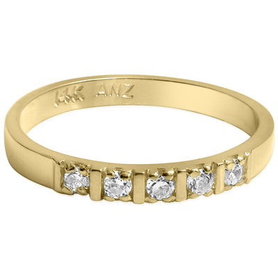 14k Gold Wedding Band Genuine Diamond Ring