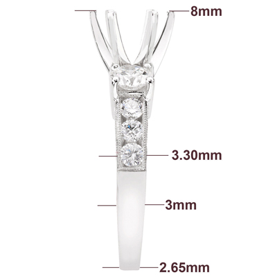 14k White Gold Diamond Ring Setting