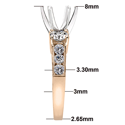 14k Rose Gold Diamond Ring Setting