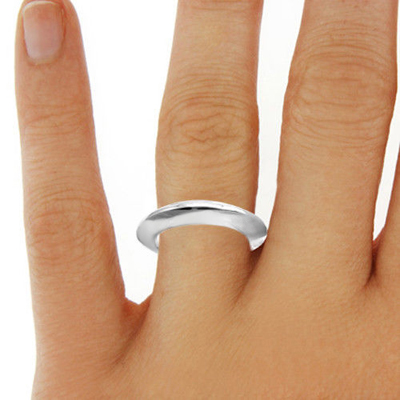 Platinum Knife Edge Wedding Band Ring