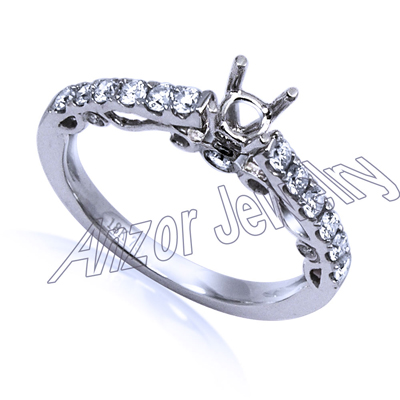 14k White Gold Diamond Ring Setting