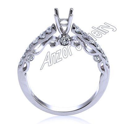 14k White Gold Diamond Ring Setting