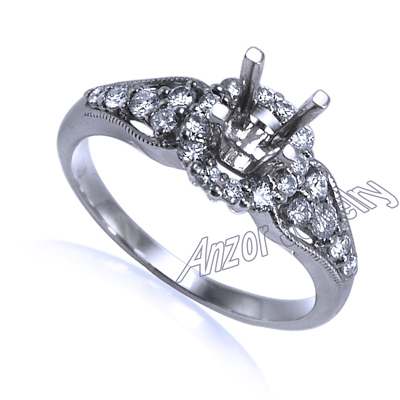 14k White Gold Diamond Ring Setting