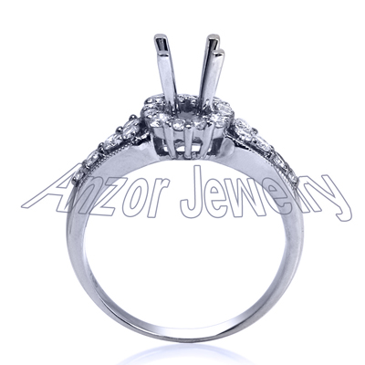 14k White Gold Diamond Ring Setting