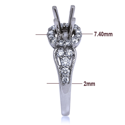 14k White Gold Diamond Ring Setting